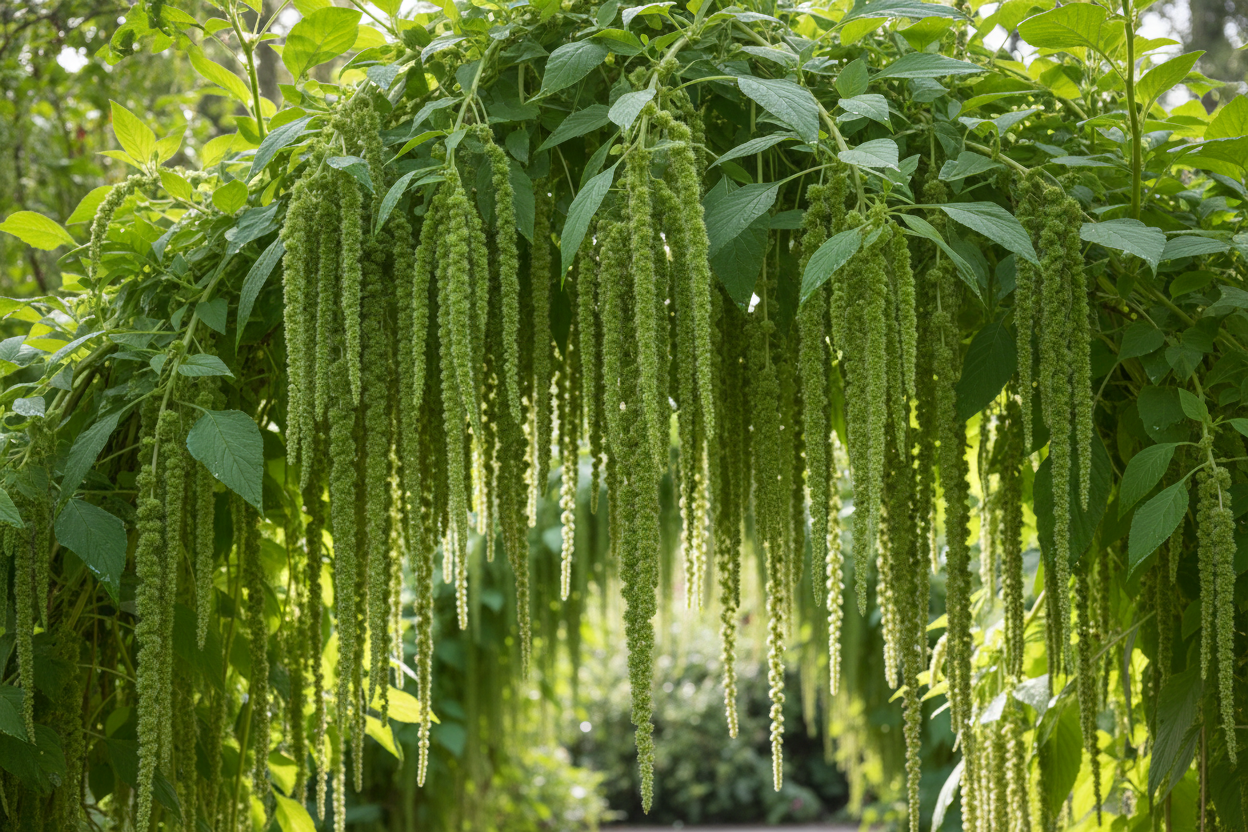 amaranth green tails Halcyon Hill Gardens