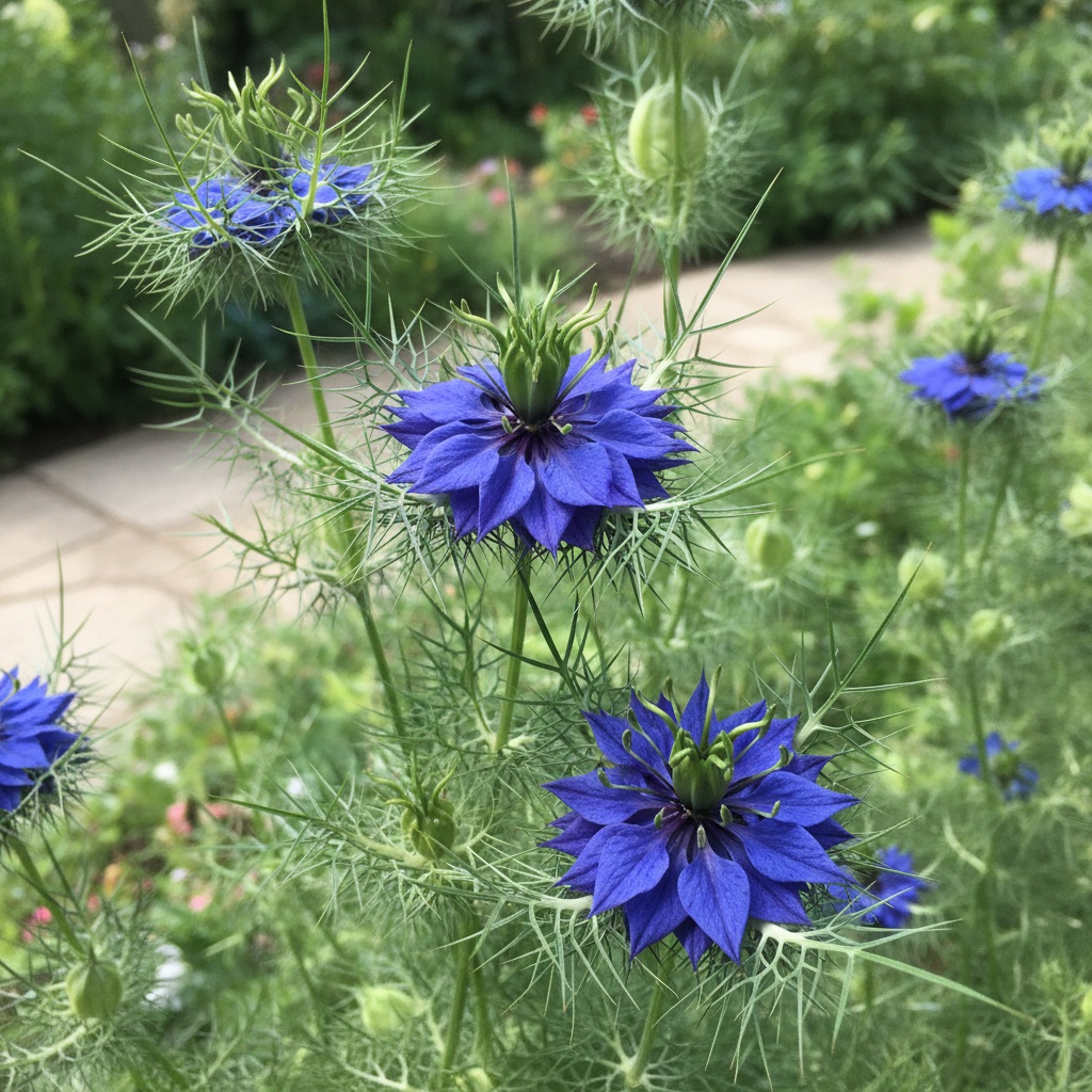 nigella or love in a mist miss jekyll  dark b,ue